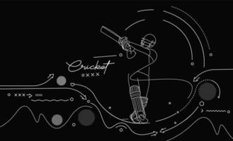 cricket horizontale banner batsman kampioenschap achtergrond. vector