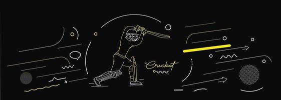 cricket horizontale banner batsman kampioenschap achtergrond. vector