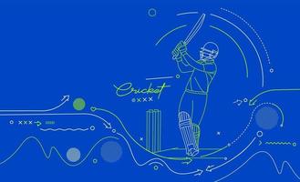 cricket horizontale banner batsman kampioenschap achtergrond. vector
