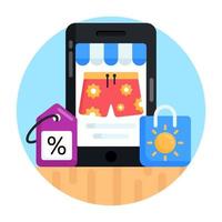 online zomer shoppen vector