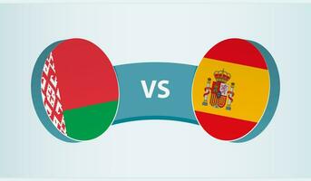 Wit-Rusland versus Spanje, team sport- wedstrijd concept. vector