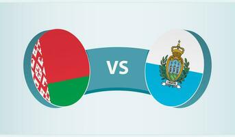 Wit-Rusland versus san marino, team sport- wedstrijd concept. vector