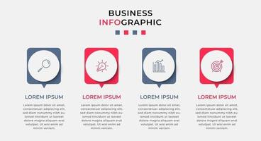 infographic ontwerpsjabloon met pictogrammen en 4 opties of stappen vector