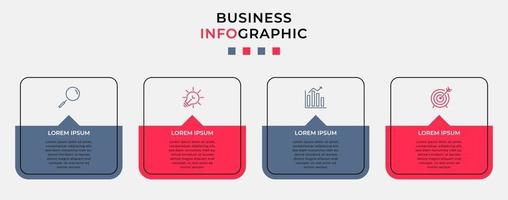 infographic ontwerpsjabloon met pictogrammen en 4 opties of stappen vector