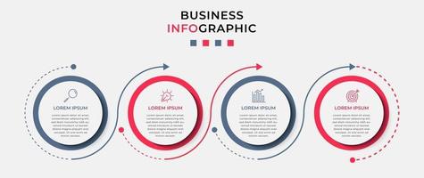 infographic ontwerpsjabloon met pictogrammen en 4 opties of stappen vector