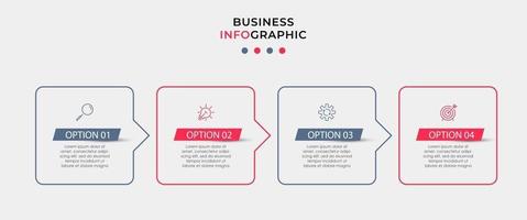 infographic ontwerpsjabloon met pictogrammen en 4 opties of stappen vector