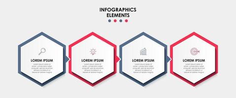 infographic ontwerpsjabloon met pictogrammen en 4 opties of stappen vector