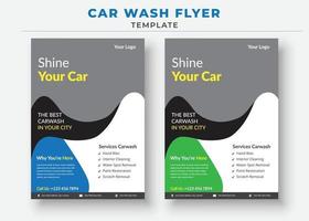 carwash-flyersjablonen, autoverkoopflyer vector