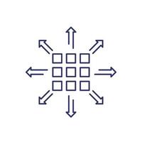 distributiepictogram, lijn op wit vector