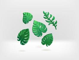 vectorbanner met groene tropische zomerbladeren vector