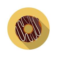 platte ontwerpconcept chocolade donut vector