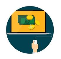 pay-per-klik plat concept voor webmarketing. vector illustratie