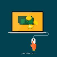 pay-per-klik plat concept voor webmarketing. vector
