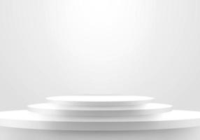 3D-realistische minimale scène lege witte stappen trap winnaar achtergrond vector