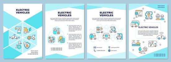 elektrische voertuig demonstratie brochure sjabloon. vector
