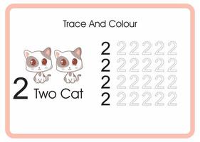 tel trace en kleur cat vector