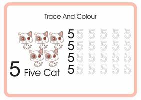 tel trace en kleur cat vector