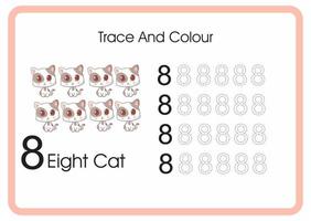 tel trace en kleur cat vector