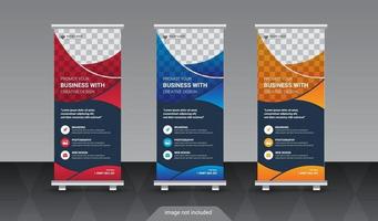 abstracte roll-up display staande banner in donkere en lichte schaduw vector