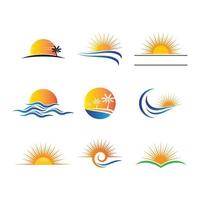 sunset beach logo afbeeldingen vector