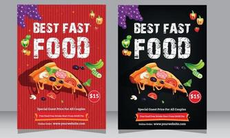 restaurant flyer, pizzeria flyer, poster, food flyer vector