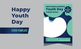 gelukkige jeugddag moderne feestvlieger, brochure, wenskaart greeting vector