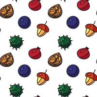 vintage noten, bessen, fruit naadloos patroon vector