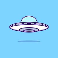 schattig cartoon ufo ruimteschip. wetenschap technologie pictogram concept geïsoleerd vector