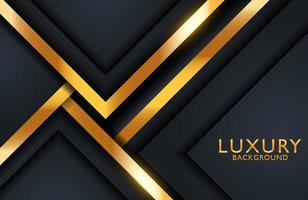 luxe elegante abstracte zwarte en glanzende gouden geometrische achtergrond vector