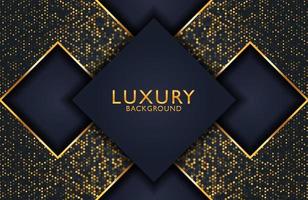 luxe elegante abstracte zwarte en glanzende gouden geometrische achtergrond vector