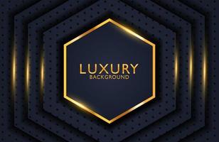 luxe abstracte zwarte en glanzende gouden geometrische achtergrond vector