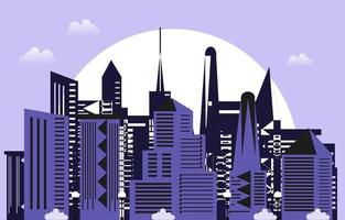 zonsondergang moderne stad wolkenkrabber gebouw stadsgezicht skyline illustratie vector