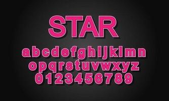 ster lettertype alfabet vector