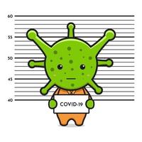 virus covid-19 gevangengenomen cartoon pictogram vectorillustratie vector