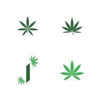 set cannabis logo sjabloon vector symbool