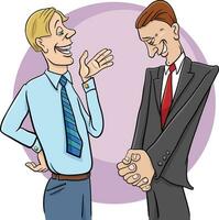 tekenfilm twee advocaten of zakenlieden pratend of onderhandelen vector