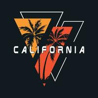 Californië t-shirt ontwerp. t overhemd afdrukken het dossier ontwerp met palm bomen. typografie en tropisch palm boom t overhemd ontwerp voor tee afdrukken, kleding en kleding vector