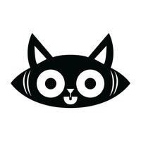 zwart griezelig kat gezicht vector icoon - spookachtig katachtig illustratie