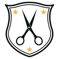 kapper winkel logo ontwerp embleem. vector