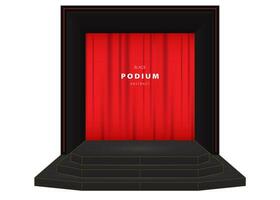 podium zwart realistisch minimaal tafereel voor mockup Product Scherm Aan wit blackground vector