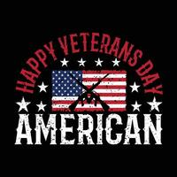 gelukkig veteranen dag Amerikaans ontwerp, veteranen dag Amerikaans vlag t overhemd ontwerp vector