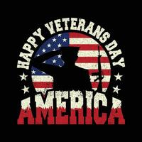 gelukkig veteranen dag Amerika ontwerp, veteranen dag Amerikaans vlag ontwerp t shirt. vector