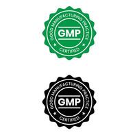 gmp mooi zo fabricage praktijk gecertificeerd logo vector
