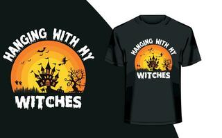 gelukkig halloween t-shirt ontwerp. vector