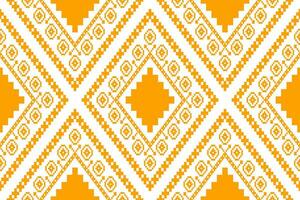 geel jaargangen kruis steek traditioneel etnisch patroon paisley bloem ikat achtergrond abstract aztec Afrikaanse Indonesisch Indisch naadloos patroon voor kleding stof afdrukken kleding jurk tapijt gordijnen en sarong vector