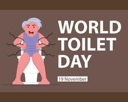 illustratie vector grafisch van een Mens is poepen in de toilet, perfect voor Internationale dag, wereld toilet dag, vieren, groet kaart, enz.