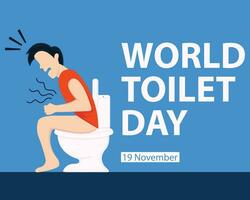 illustratie vector grafisch van een Mens is voortvarend in de toilet, perfect voor Internationale dag, wereld toilet dag, vieren, groet kaart, enz.