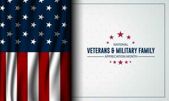 nationaal veteranen en leger familie waardering maand is november. achtergrond vector illustratie