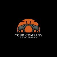 olifant logo concept - vector illustratie ontwerp Aan donker achtergrond