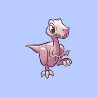 clip art schattig velociraptor voor sticker vector